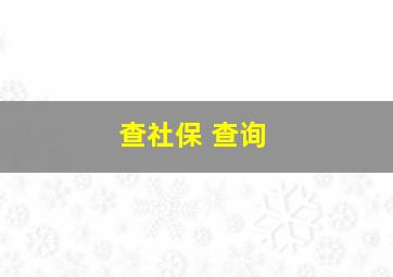 查社保 查询